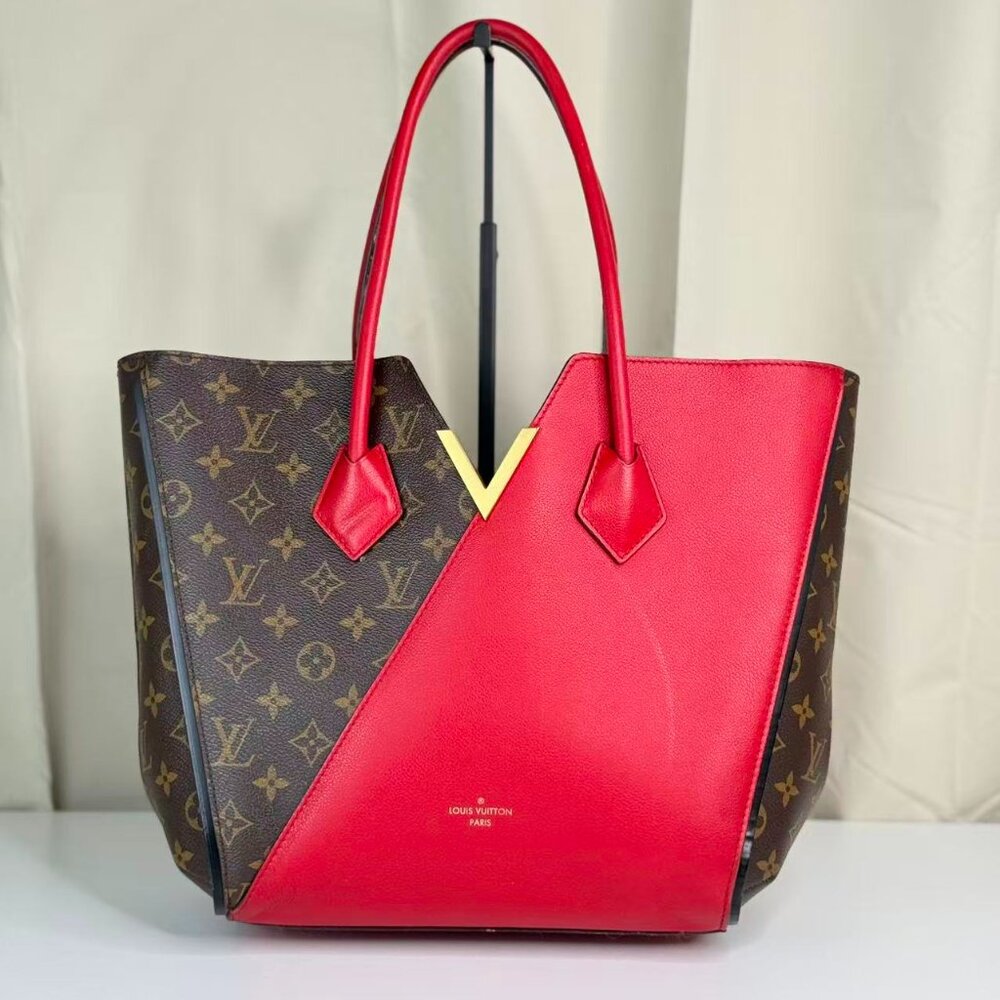 Louis Vuitton Monogram Canvas Kimono Shoulder Bag with Red Accents